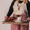 Clayre & Eef Frühstücksteller Ø 20 cm Beige Braun Porzellan Produktbild-Vorschau 4