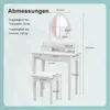 Schminktisch mit dimmbarer Beleuchtung & Hocker, Produktbild-Vorschau 7