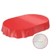 Tischdecke Wachstuch PVC abwaschbar Einfarbig Rot Oval Produktbild-Vorschau 2