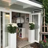 VIVANNO Pflanzkübel Zink BLOCK Säule, Weiß matt - 29x29x80 Produktbild-Vorschau 3