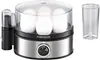 A product shot of an egg cooker with a measuring cup. Produktbild-Vorschau