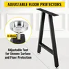 A black metal table leg with an adjustable foot protector shown in a close-up inset. Voir les images du produit