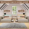 Letto imbottito INONEFT 140x200 cm con LED e USB, divano Anteprima dell’immagine prodotto 6