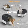 Katzenklo Edelstahl, XXL Katzentoilette,  Schwarz Produktbild-Vorschau 3