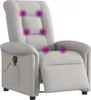 vidaXL Massagesessel Elektrisch Wolkengrau Stoff Produktbild-Vorschau 2