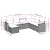 7-tlg. Garten-Sofagarnitur mit Kissen Braun Poly Rattan Produktbild-Vorschau 3