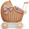 WikliBOX - Puppenwagen aus weiden, natur Dumpy mit Bettzeug Produktbild-Vorschau 1