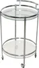 A silver and glass serving trolley on a white background. Produktbild-Vorschau