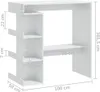 vidaXL Bartisch mit Regal Hochglanz-Weiß 100x50x101,5 cm Produktbild-Vorschau 8