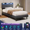 INONEFT Boxspringbett Polsterbett 90x200 mit LED & Produktbild-Vorschau 4