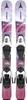 A pair of pink and purple skis with white bindings, shown from a top-down perspective against a white background. Produktbild-Vorschau