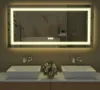 A modern bathroom with a large illuminated mirror above two sinks. Náhled obrázku produktu