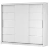 Schwebetürenschrank Kleiderschrank Schrank 250cm Weiß/Weiß Produktbild-Vorschau 2