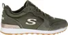 A side view of a green Skechers sneaker. Voir les images du produit