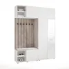 Garderobe ARIA 4 190 cm Weiß Gepolstert Hellgrau mit Produktbild-Vorschau 2