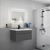 Badezimmer Badmöbel 80 cm Mineralguss Waschtisch mit Produktbild-Vorschau 2
