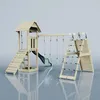 OutdoorToys Spielturm Kiruna aus Holz in Blau Babyschaukel Produktbild-Vorschau 4