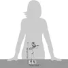 A silhouette of a person is shown next to a small metal figurine of a violinist, with dimensions indicated. Voir les images du produit