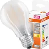 A frosted LED light bulb and its packaging are shown against a white background. Anteprima dell’immagine prodotto