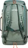 The back view of a green duffle bag with straps and buckles. Produktbild-Vorschau