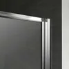 A close-up view of a shower door frame and a tiled wall. Produktbild-Vorschau