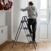 JOIEYOU Žebřík 4 stupně Skládací žebřík Schodišťový žebřík Náhled obrázku produktu 4