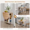 Mondeer Table de cuisine pliante avec 2 étagères et Voir les images du produit 3