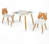 Kindertafel en set van 2 stoelen, wit, met poten van Productafbeelding-voorbeeld 1