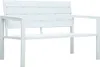 Panchina da giardino 120 cm HDPE bianco effetto legno Anteprima dell’immagine prodotto 6