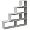A concrete-effect bookshelf with a stepped design, shown against a white background. Náhled obrázku produktu