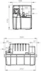 Technical drawing with dimensions of a condensate pump. Anteprima dell’immagine prodotto