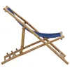 vidaXL Chaise longue bambou et toile bleu marine Voir les images du produit 11
