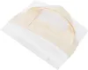 A white mesh laundry bag with beige fabric handles, shown against a white background. Produktbild-Vorschau