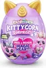 A purple egg-shaped toy package with gold cat ears and a unicorn horn. Produktbild-Vorschau