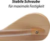 Close-up of a wooden product detail with text overlays. Produktbild-Vorschau
