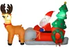 Outsunny opblaasbare kerstman op een slee met 2 rendieren, Productafbeelding-voorbeeld 1
