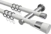 Interdeco Gardinenstange / Vorhangstange Weiß / Chrom, Typ Produktbild-Vorschau 1
