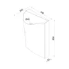 A technical drawing of a freestanding washbasin with dimensions indicated. Anteprima dell’immagine prodotto
