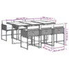 vidaXL 7-tlg. Garten-Essgruppe mit Kissen Grau Poly Rattan Produktbild-Vorschau 6