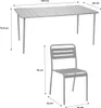 Set tavolo da giardino in acciaio con 6 sedie, 160cm, Anteprima dell’immagine prodotto 5