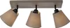 A three-spot ceiling light with beige fabric shades. Produktbild-Vorschau