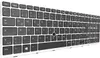 A close-up, angled view of a German keyboard with a black frame and silver keys. Produktbild-Vorschau