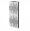 A white acoustic bass trap with a perforated pattern resembling a sound wave, shown from a slight angle against a white background. Produktbild-Vorschau