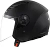 A black LS2 jet helmet with a clear visor, shown from the side. Voir les images du produit