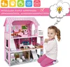 ACXIN Rosa Puppenhaus Holz Große Puppenvilla Mädchen Produktbild-Vorschau 4