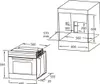 Diagram showing dimensions for a built-in oven and its installation space. Produktbild-Vorschau