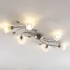Lindby Deckenlampe Yannie, 6-flg., 106 cm, nickel/weiß, Produktbild-Vorschau 2