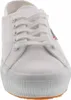 A close-up, front-facing view of a white Superga sneaker. Voir les images du produit