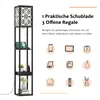 GOPLUS 160 cm Stehlampe aus Holz, Standleuchte mit Regalen Produktbild-Vorschau 2