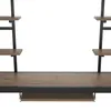 A close-up view of a shelf unit with wooden shelves and black metal supports. Produktbild-Vorschau